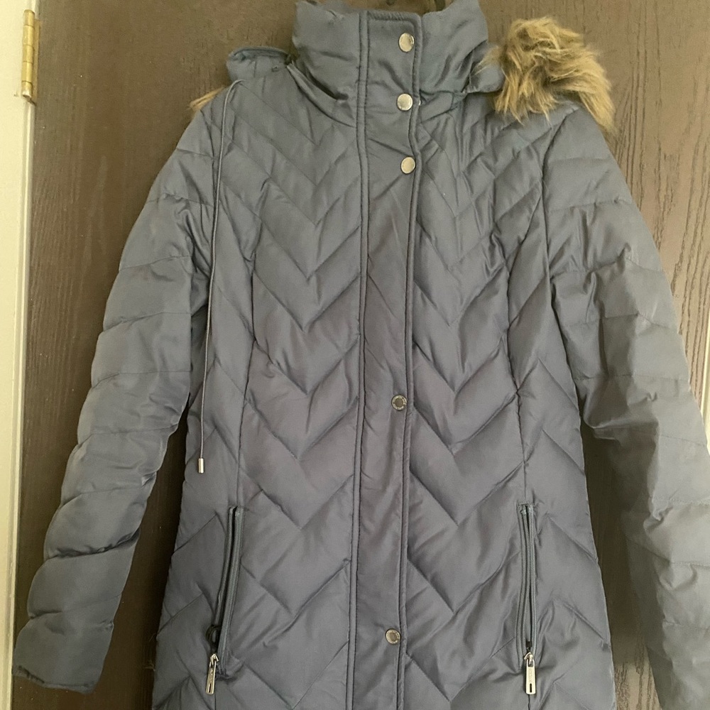 Kenneth Cole Reaction Dusty Blue Puffer Coat Size XS